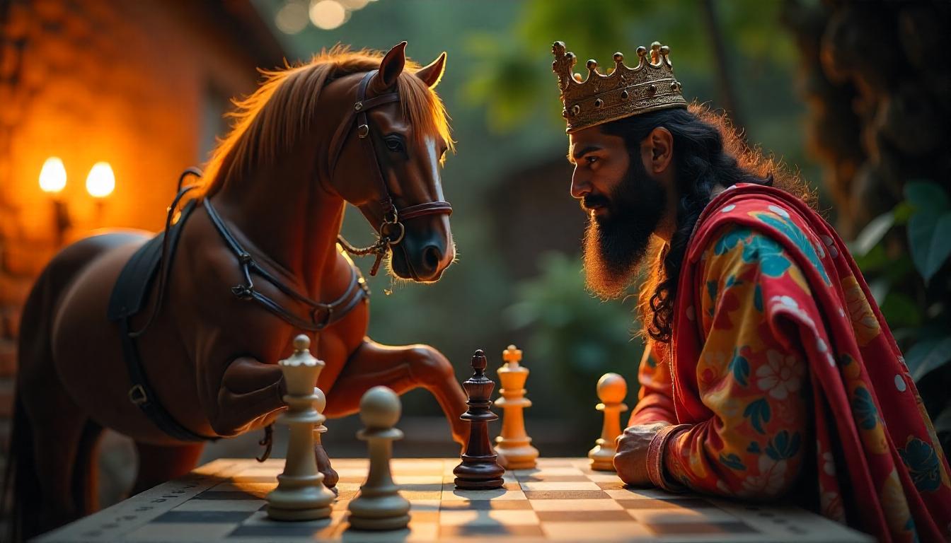 A knight and a bishop on a chessboard, representing the debate of which is better.