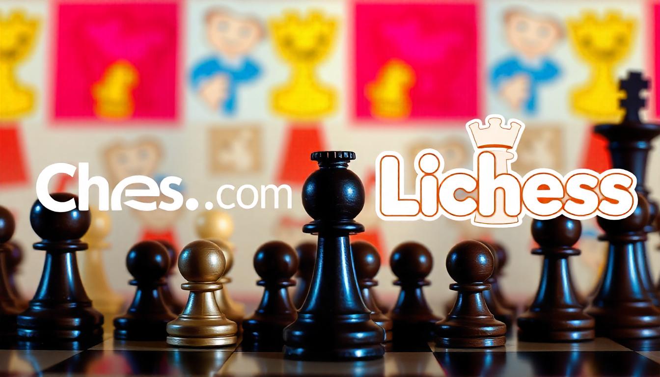 Chess.com and Lichess logos with chess pieces in the background