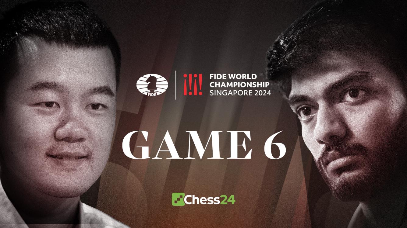 Gukesh and Ding during Game 6 of the World Chess Championship 2024 in Singapore.